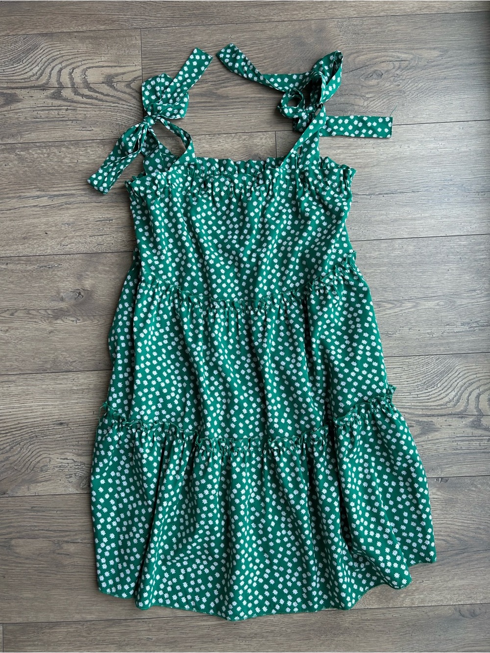 SHEIN Bunny Tie Ditsy Floral Tiered Sundress